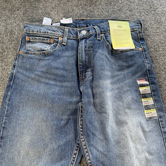 Levi’s 512 Jeans Mens 32x30 Blue Slim Taper Stretch Med Wash “New With Tags” - Picture 3 of 16